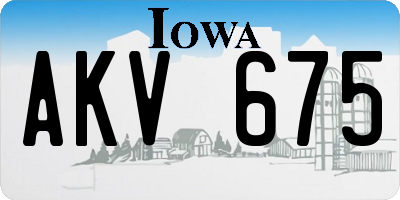 IA license plate AKV675