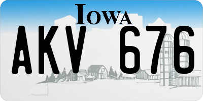 IA license plate AKV676