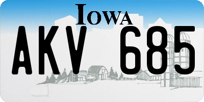 IA license plate AKV685