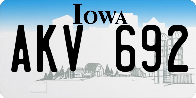 IA license plate AKV692