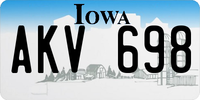 IA license plate AKV698