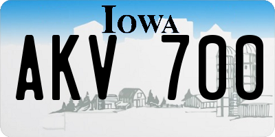 IA license plate AKV700