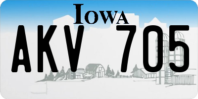 IA license plate AKV705