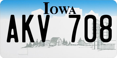 IA license plate AKV708