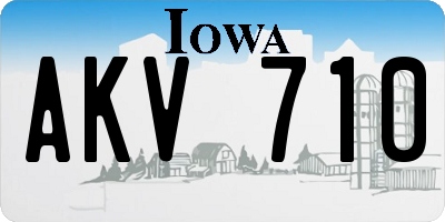 IA license plate AKV710