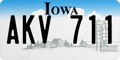 IA license plate AKV711