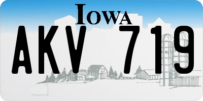 IA license plate AKV719