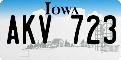 IA license plate AKV723