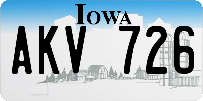 IA license plate AKV726