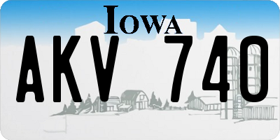 IA license plate AKV740
