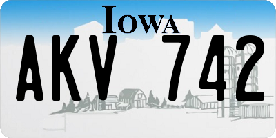 IA license plate AKV742