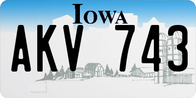 IA license plate AKV743
