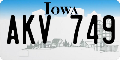 IA license plate AKV749
