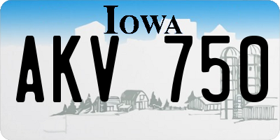 IA license plate AKV750