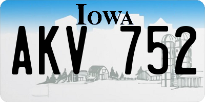 IA license plate AKV752