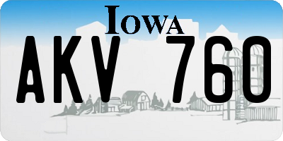 IA license plate AKV760