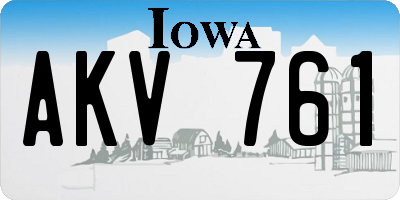 IA license plate AKV761