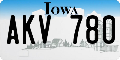 IA license plate AKV780