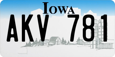 IA license plate AKV781