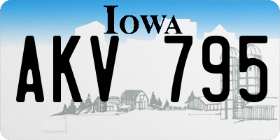 IA license plate AKV795