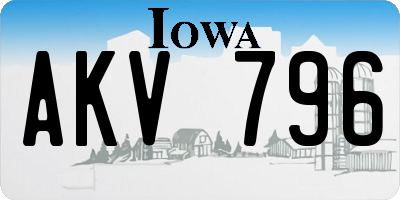 IA license plate AKV796