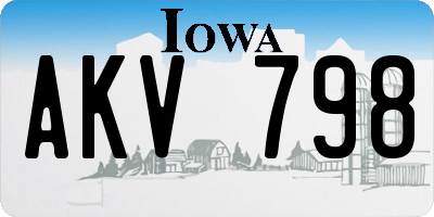 IA license plate AKV798