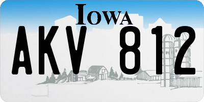 IA license plate AKV812