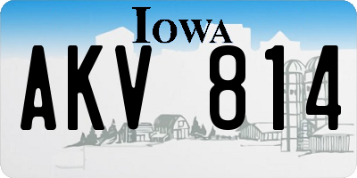 IA license plate AKV814