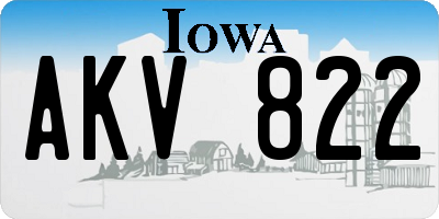 IA license plate AKV822