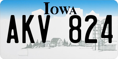 IA license plate AKV824