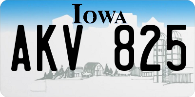IA license plate AKV825