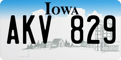 IA license plate AKV829