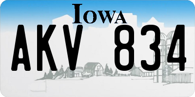 IA license plate AKV834