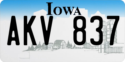 IA license plate AKV837
