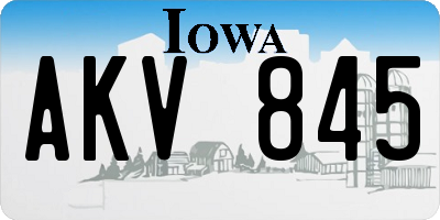 IA license plate AKV845