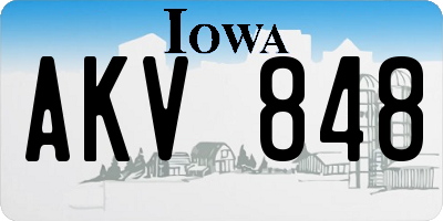 IA license plate AKV848