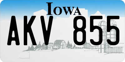 IA license plate AKV855
