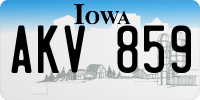 IA license plate AKV859