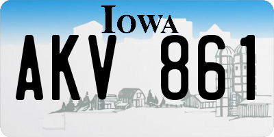 IA license plate AKV861