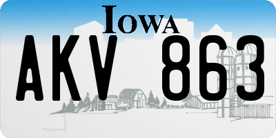 IA license plate AKV863