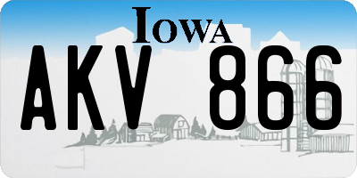 IA license plate AKV866