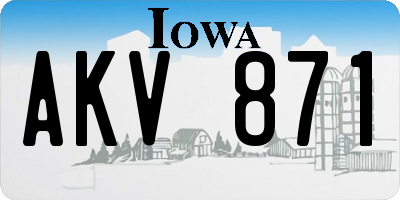IA license plate AKV871