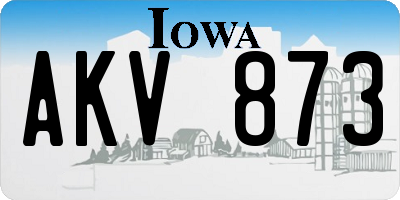 IA license plate AKV873