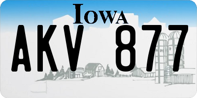 IA license plate AKV877