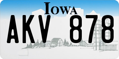 IA license plate AKV878