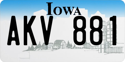IA license plate AKV881