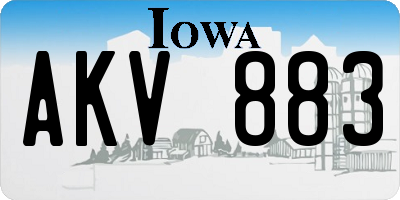 IA license plate AKV883