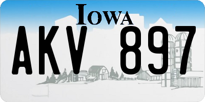 IA license plate AKV897