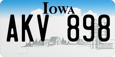 IA license plate AKV898