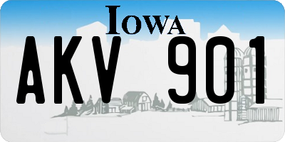 IA license plate AKV901